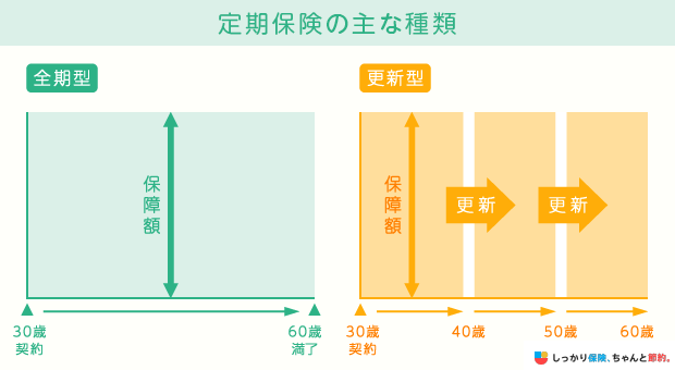 定期保険の主な種類