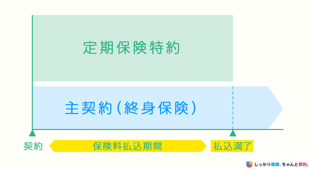 定期保険特約付終身保険の仕組み