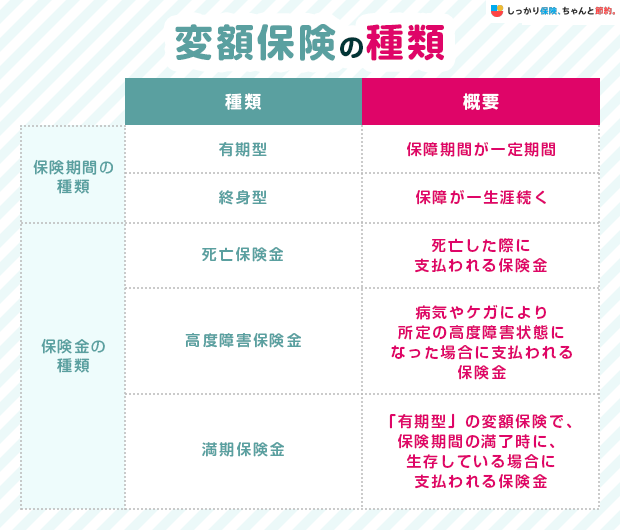 変額保険の種類